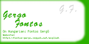 gergo fontos business card