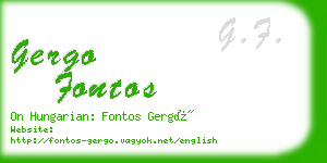 gergo fontos business card